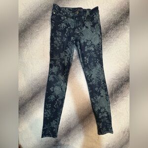 Jessica Simpson Blue Floral Denim Kiss Me Jeggings Jeans Leggings 28
